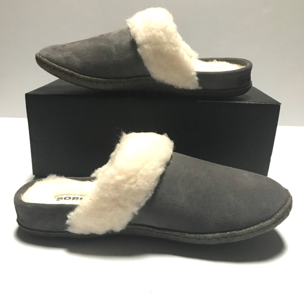 Sorel Gray Suede Slippers - Picture 2 of 6